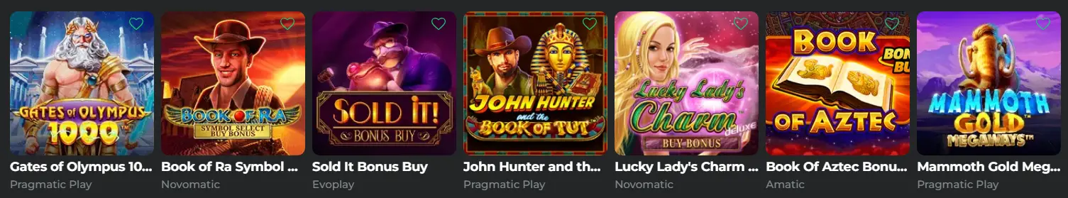 Super Spin Casino Bonuskauf-Spiele